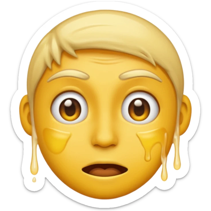 I want the emoji to be dizzy and sweaty and sweaty and transparent with yellow skin color and bold like all emoji’s  sticker