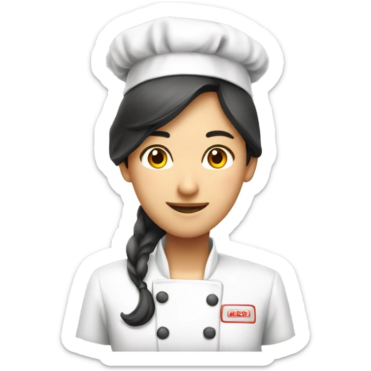 Handsome Male asian chef and an attractive female asian nurse sticker