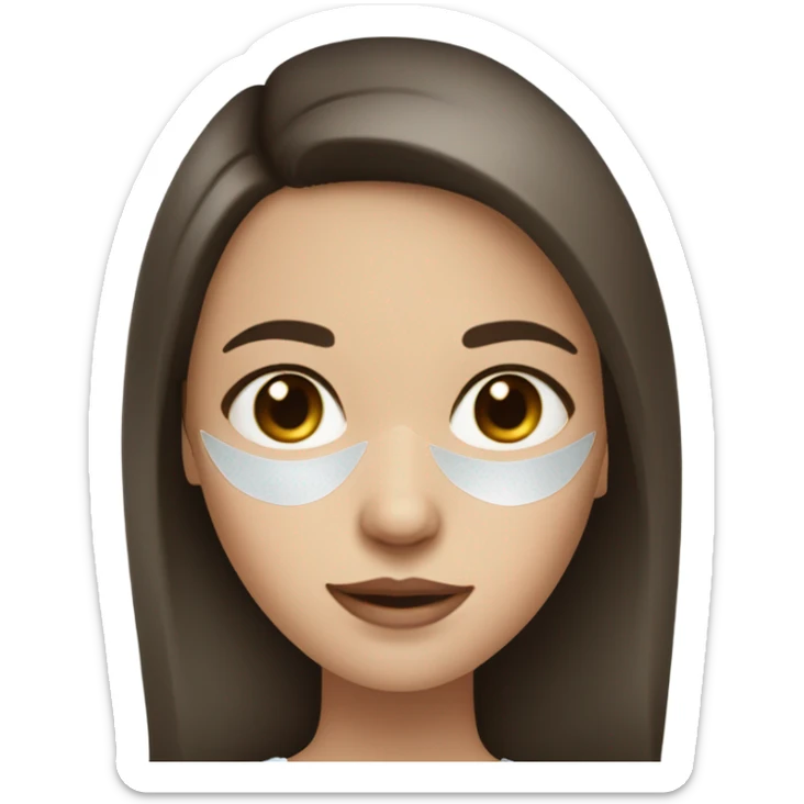 White  care on white freackles skin of a brunett blue eyes girl under eyes gel Gold eye patches sticker