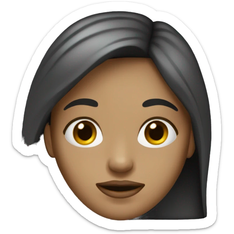 A girl with dark blonde hair, a big nose, full lips, and bony facial features. sticker