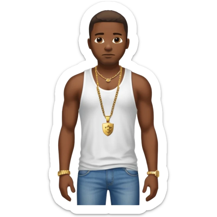 Create a GTA CJ - Carl Johnson from GTA San Andreas emoji for a teams chat but make it more original style to the game - make it more realistic to the GTA San Andreas game graphics sticker