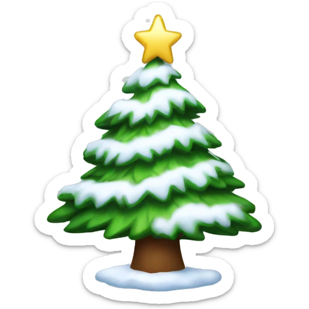 christmas tree with snow sticker