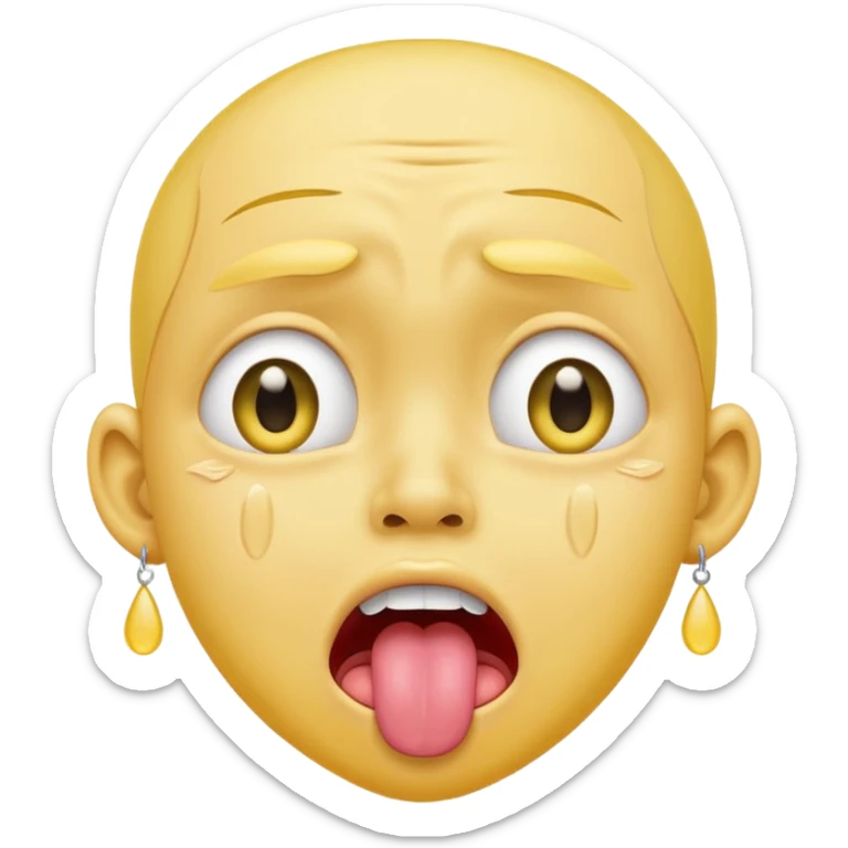 ugly pleading with eyes yellow emoti ib🥺👀 emoji with tongue out sticker