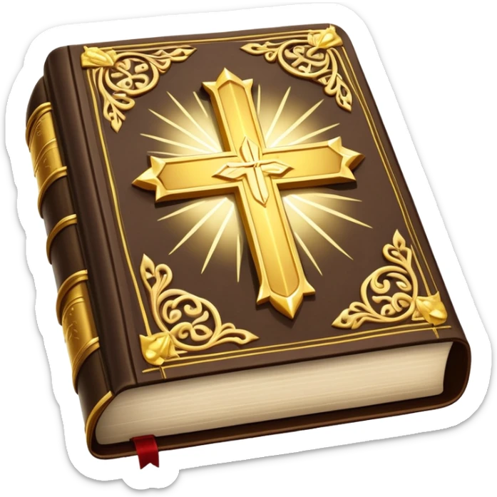The Holy Bible Book Flipped Open With Glorious Divine Gold Shine beaming out of it  sticker