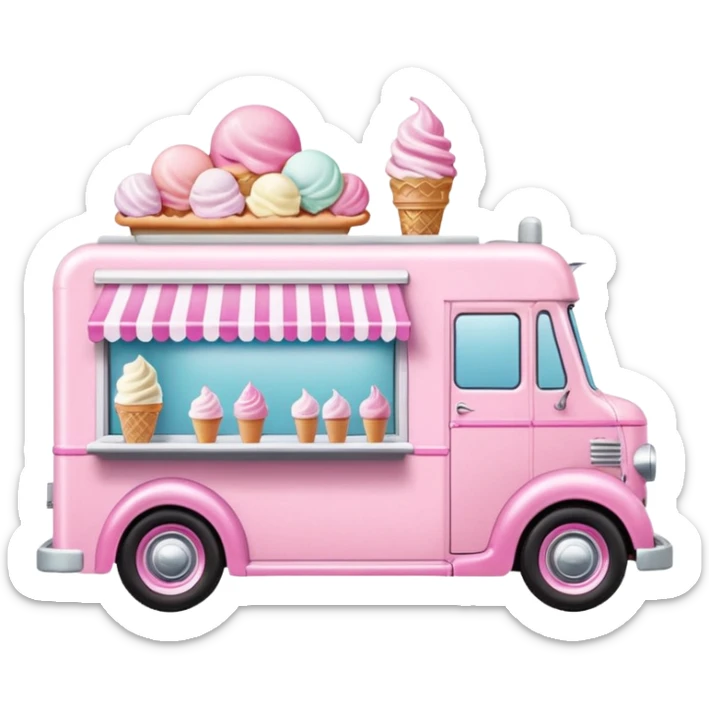 Barbie’s 1937 expanding ice cream dream house food truck  sticker