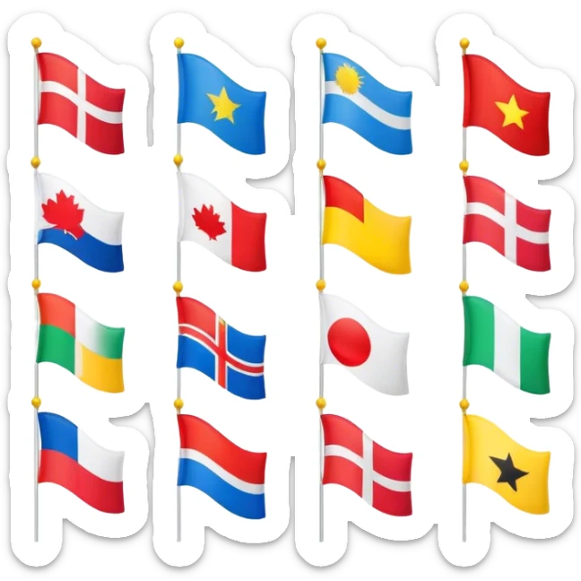 colored flags sticker