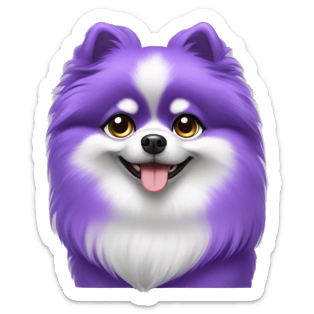 Violet Pomeranian dog sticker