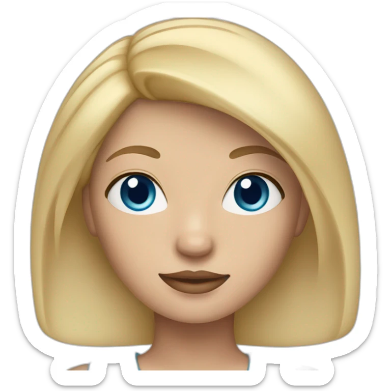 Memoji of a woman with blond hair and blue eyes sticker