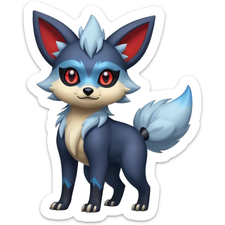 Exotic colorful cool handsome elemental exotic Zorua-Absol-Amaura-Umbreon-fusion (full body) sticker
