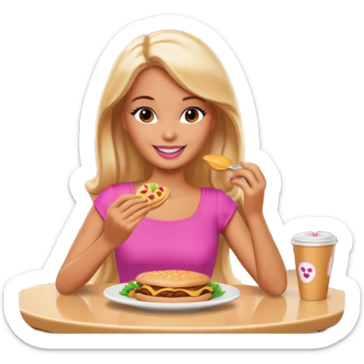 Barbi food caf sticker