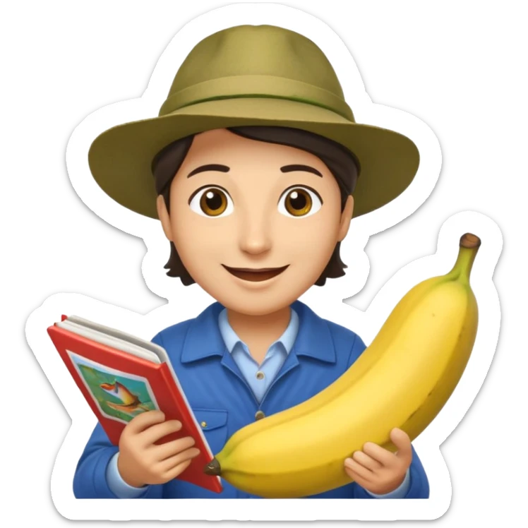 Make accountant loves fishing bananas movies and comics and is Italian sticker