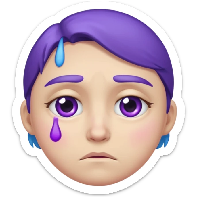 sad emoji with bruise under eye
no i would like skmilar to smiling face holding up tearsnot tears just bruise sticker