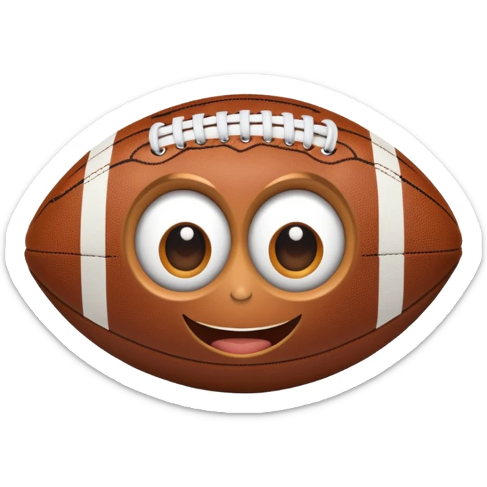 An American football with big eyes and cute smile sticker