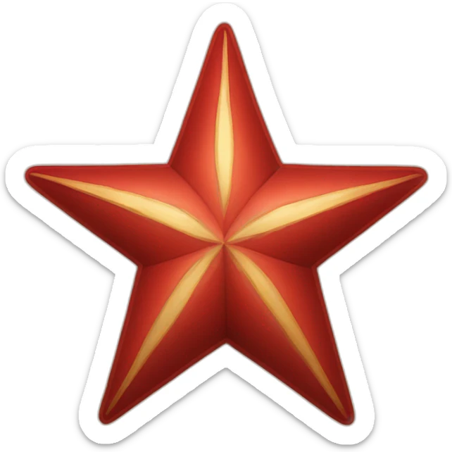 Red star with letter P and T together in the center of the star sticker