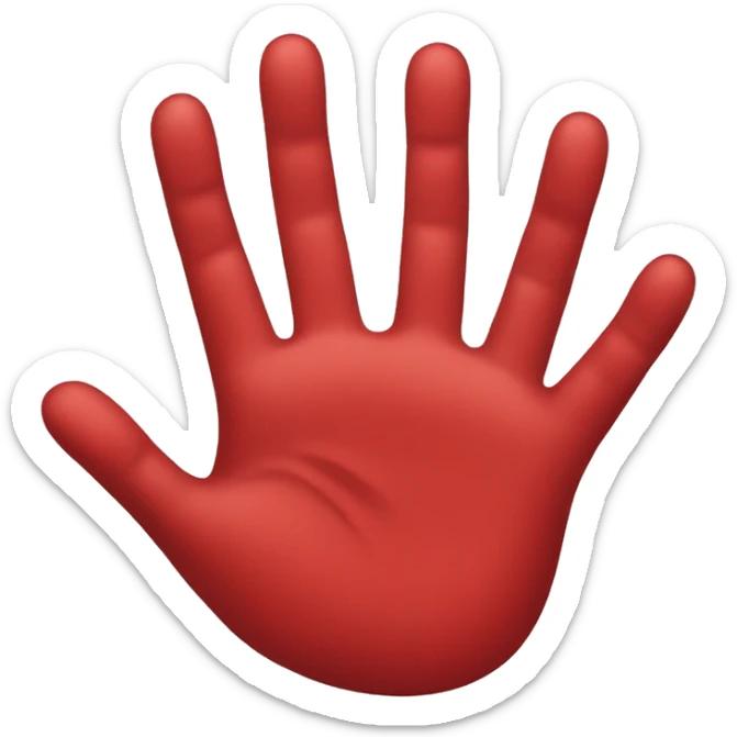 red and sticky hand sticker