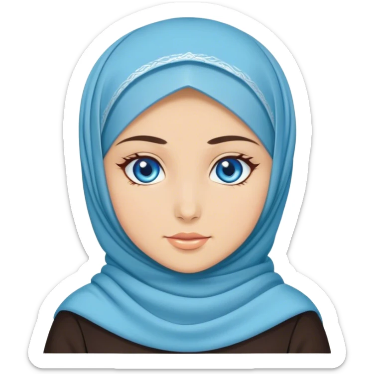 Turkish beautiful finish Konya girl blue eyes and hijab and cultural dress sticker