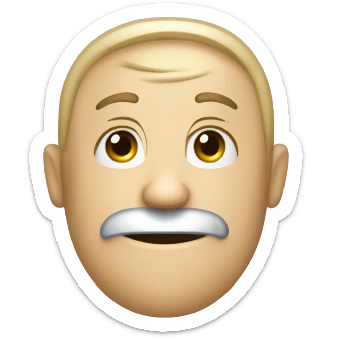 emotka z guzikami na oczach i niebieskich włosach do ramion sticker