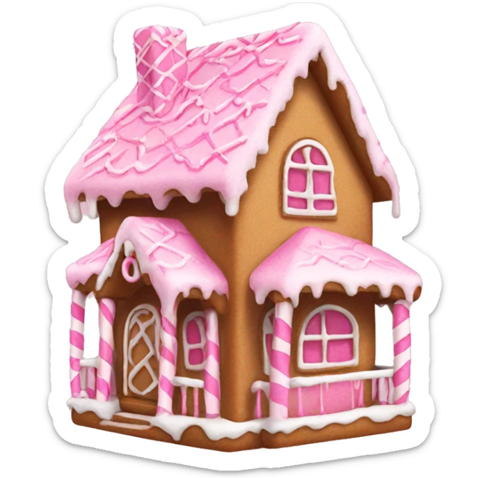 Pink gingerbread house  sticker