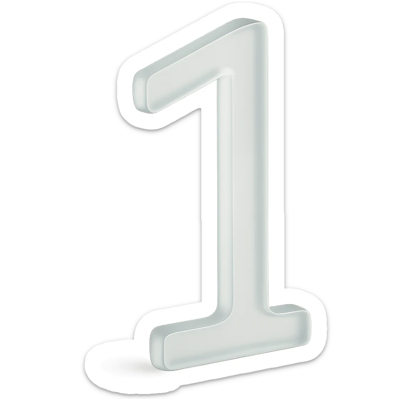 The number 1 in a thin font sticker