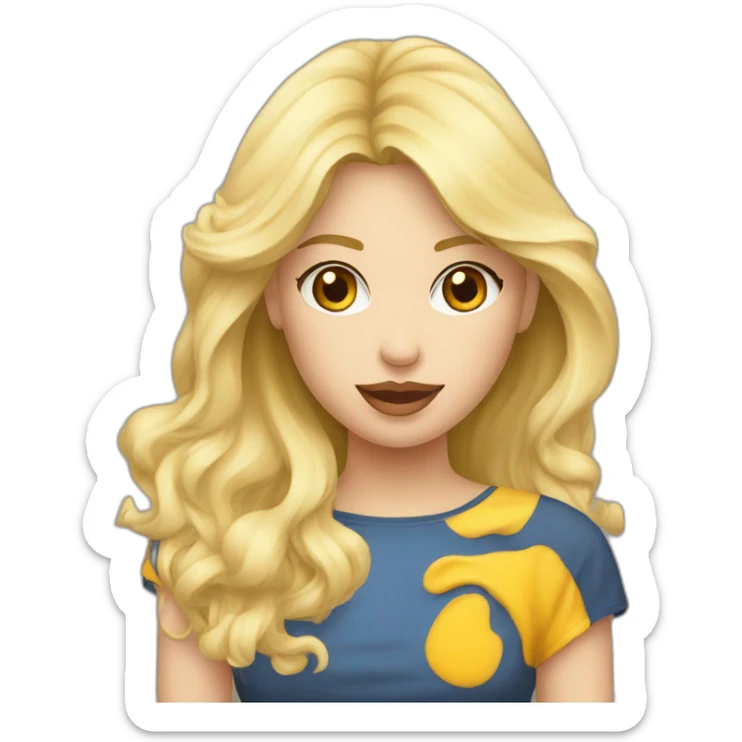 Homme blond bisous sur la joue d’une femme blonde sticker