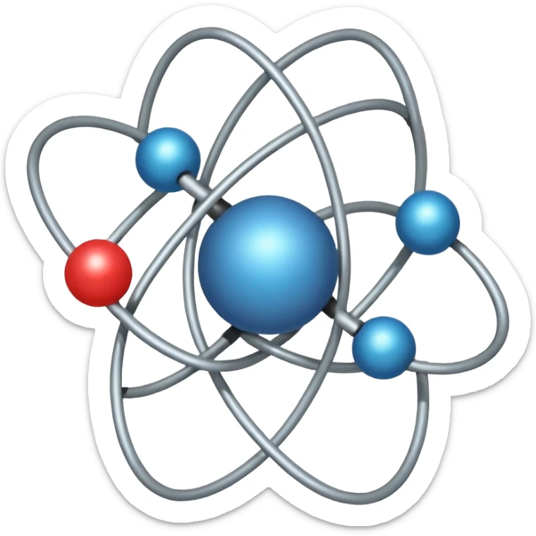 A simple and eye catching emoji of Atoms, designed to be able to be used at 24px sticker