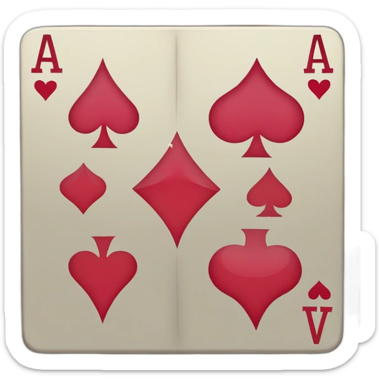 a hand of cards with an ace of diamonds, king of clubs, queen of hearts, and jack of spades sticker