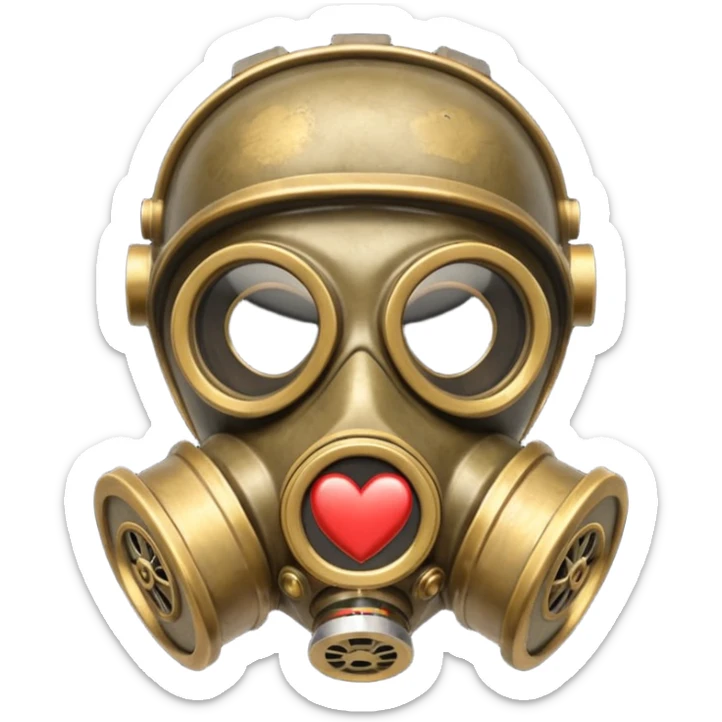 Death Korps Of Krieg Gas Mask Heart Steampunk Clone Army style love heart sticker