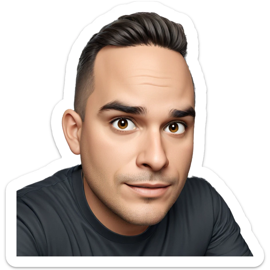 boys smiling in black shirts sticker