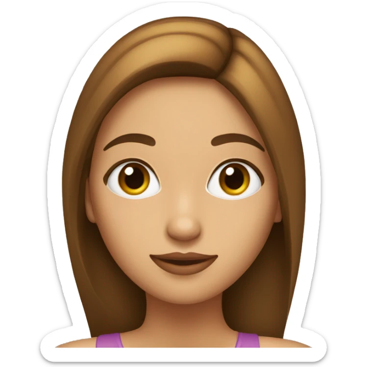 una chica, pelo largo, con ojos marrones y piel blanca sticker