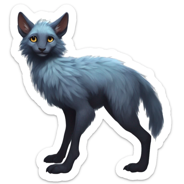 Cute Edgy Realistic Rare Fantasy Fluffy Slim Vernid-Trico-Melprin-species by LiLaiRa, by Falvie, full body sticker