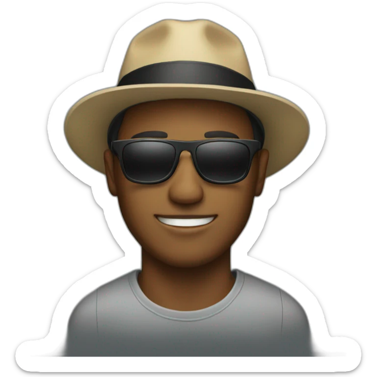 man with hat and sunglasses sticker