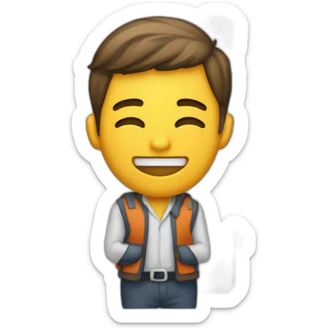 Homme se reposant sur un frigo tenant un billet sticker