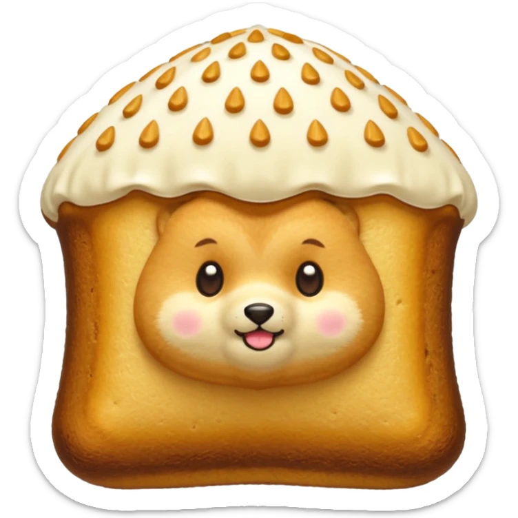 Generami l’emoji di un pandoro con lo zucchero a velo sopra. La forma del pandoro è quella standard  sticker