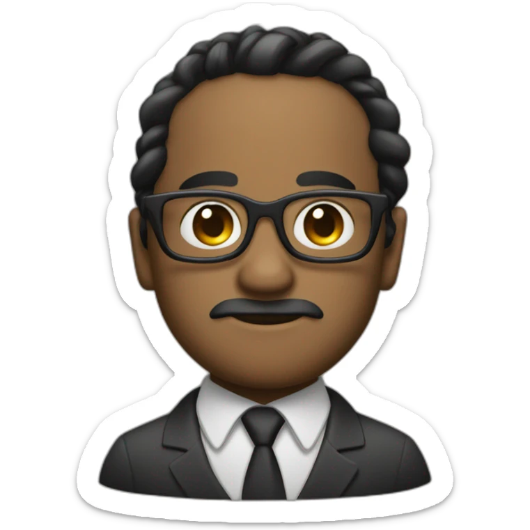 MAFIA BOSS WITH DARK HAIR in a braid AND GLASSES darker skin and a bindi sticker