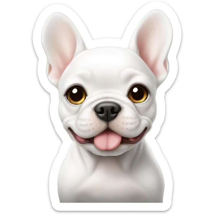 White Frenchie puppy sticker
