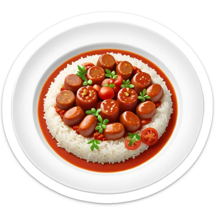 emoji of Rougail saucisse meal. Typical Reunion island meal sticker