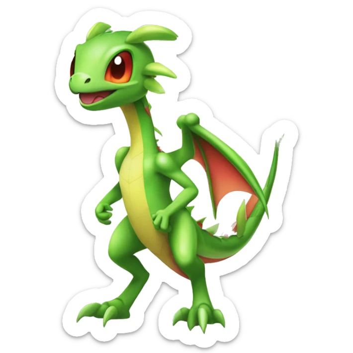 Full body cute edgy shiny colorful Fairy-Flygon-Scyther-grovyle sticker