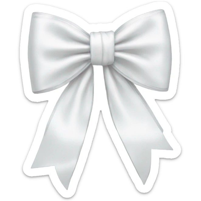 white satin bow sticker