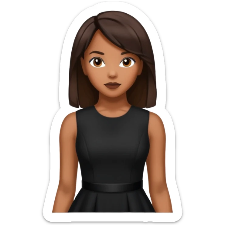 LeToya Luckett from Destiny's Child with long dark brown hair, black outfit sticker