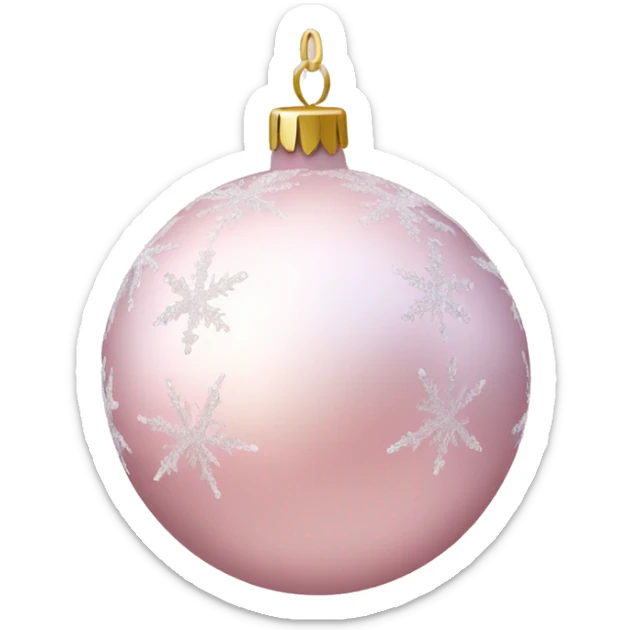 pale pink christmas bauble sticker