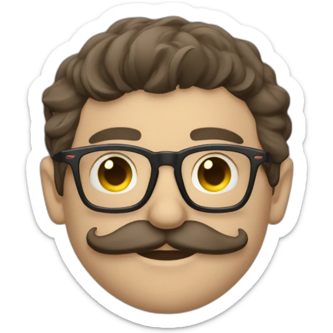 hombre joven 22 años, bigote fino y lentes oakley sticker