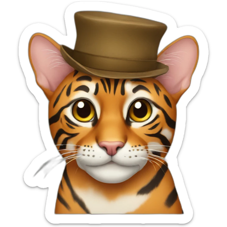 bengal in hat sticker