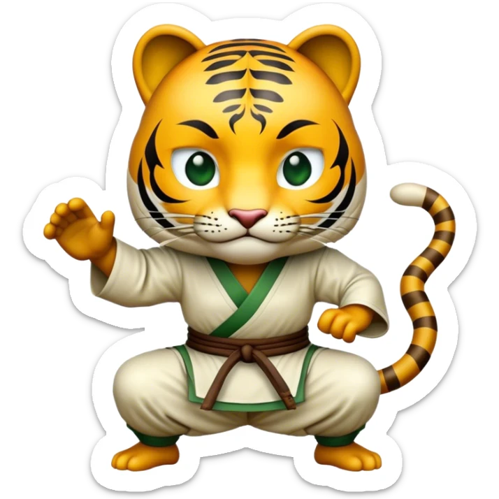 Cinematic Realistic Crouching Tiger, Hidden Dragon Pop Culture Emoji, showcasing a mystical portrayal of ancient martial arts rendered with dynamic textures and epic lighting. sticker