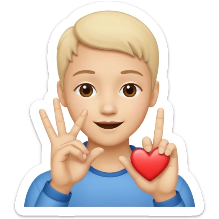 Un bonhomme qui fait un bisous et un cœur avec les doigts comme ça 🫰 sticker