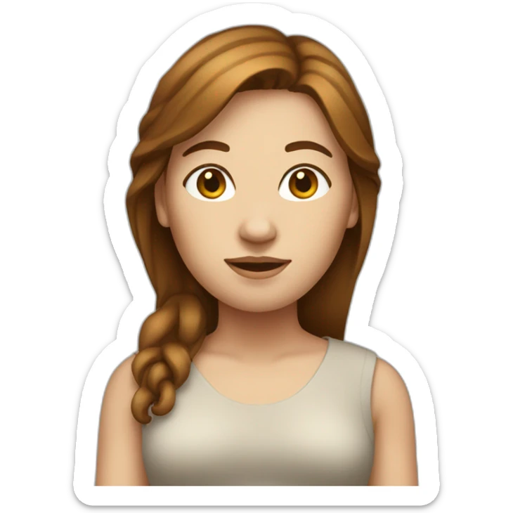 Full body White woman with brown hair and no arms sticker