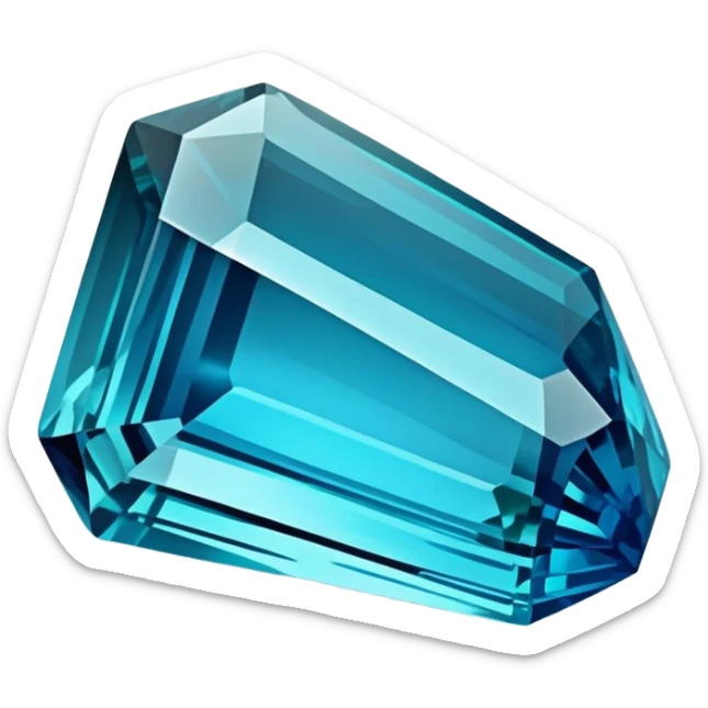 Indicolite tourmaline gemstone with deep electric blue color and elongated crystal shape sticker