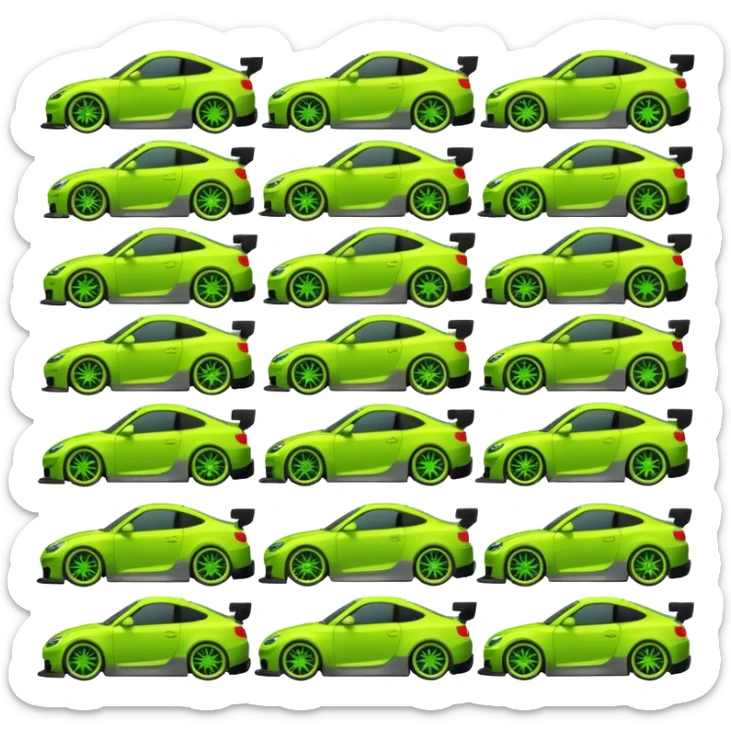 Emoji pack for R2 motorsport company, drift builds, motorsport parts, lime theme sticker