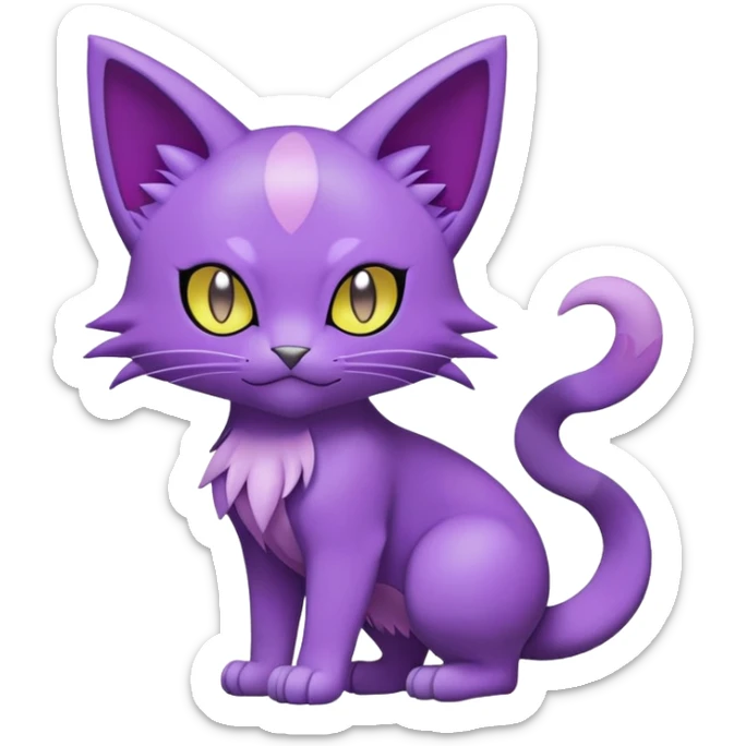 Purrloin-Delcatty-Pokémon-Fakémon-hybrid-creature (full body) sticker