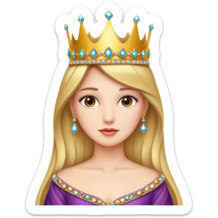 Queen – Elegant woman with jeweled crown and gown sticker