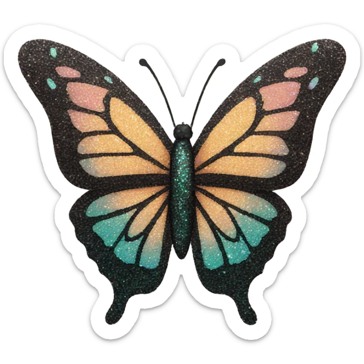 Glitter butterfly sticker